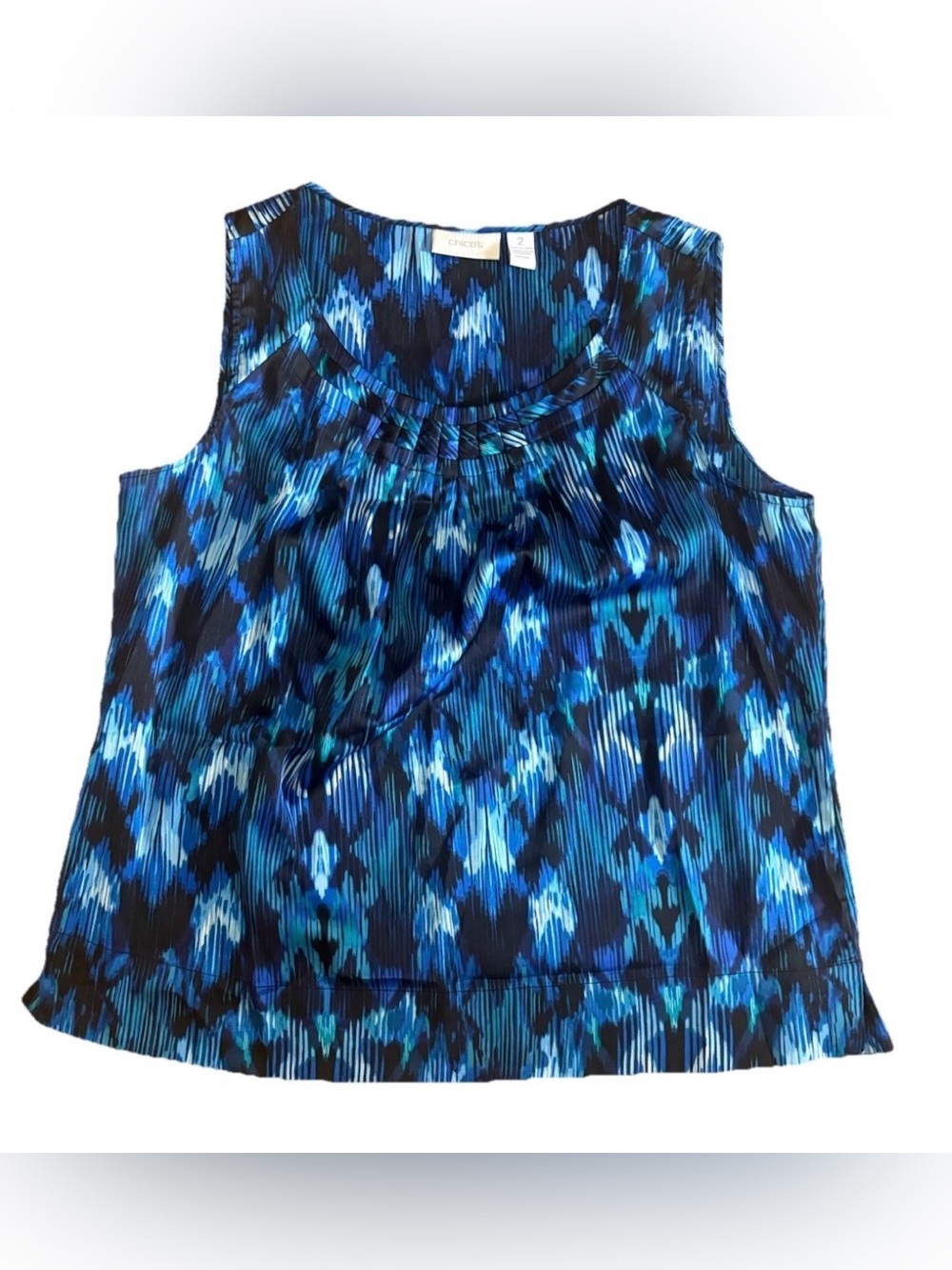 Chicos Womans Sleeveless Blouse Shirt Top Size 2 Large